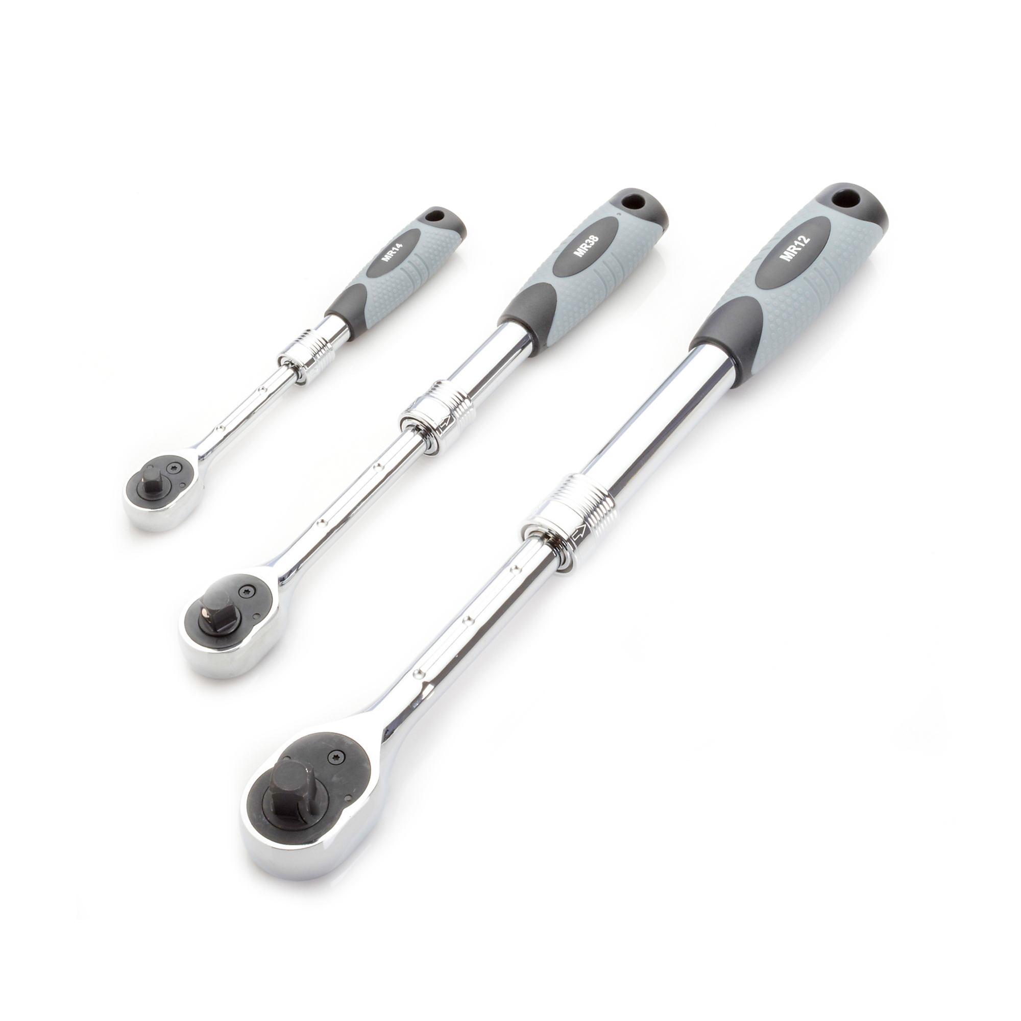 EZRED, 3 pc Extendable Ratchet Set 1/4”, 3/8in. and 1/2”, Drive Size Multiple in, Tool Length 1 in, Pieces (qty.) 3 Model# MR482